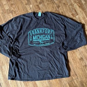 Frankfort Michigan Dark Brown Long sleeve 2XL mens t-shirt